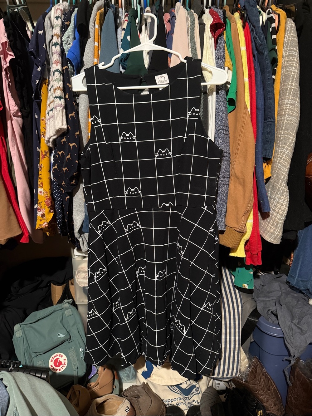 Pusheen the Cat Print Fit & Flare Dress